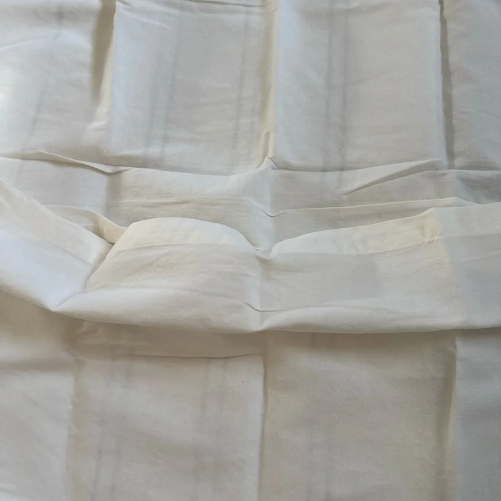 West Elm Hemp Cotton Serene Stripes Duvet Euro Sham  Undyed Natural/Blue